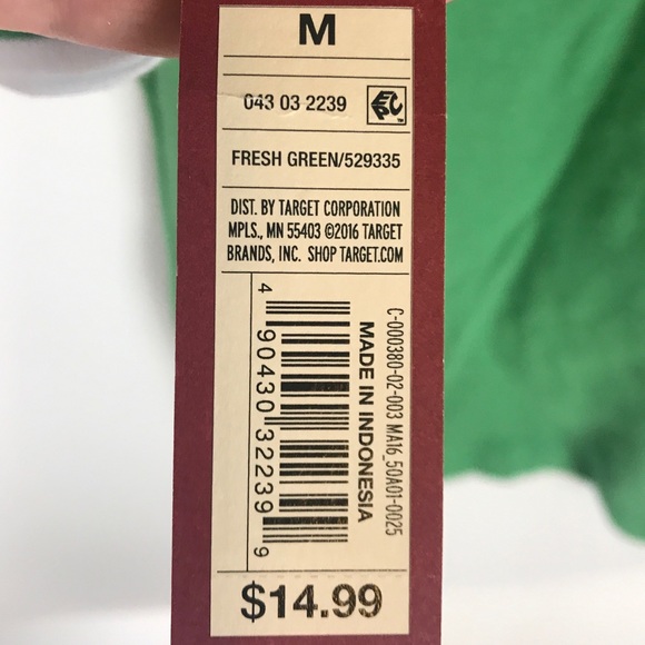 NWT Merona Green Polo Shirt with White Stripes - Picture 4 of 5